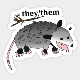 Nonbinary Opossum Sticker